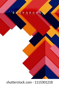 Multicolored abstract geometric shapes, geometry background for web banner, business presentation, ads package, print template, wallpaper