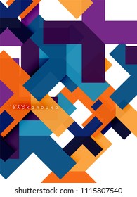 Multicolored abstract geometric shapes, geometry background for web banner, business presentation, ads package, print template, wallpaper