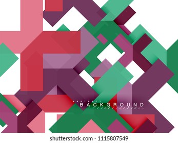 Multicolored abstract geometric shapes, geometry background for web banner, business presentation, ads package, print template, wallpaper