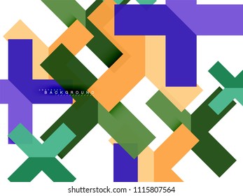 Multicolored abstract geometric shapes, geometry background for web banner, business presentation, ads package, print template, wallpaper