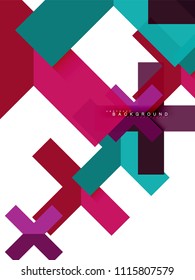 Multicolored abstract geometric shapes, geometry background for web banner, business presentation, ads package, print template, wallpaper