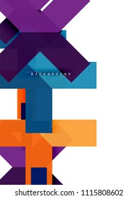 Multicolored abstract geometric shapes, geometry background for web banner, business presentation, ads package, print template, wallpaper
