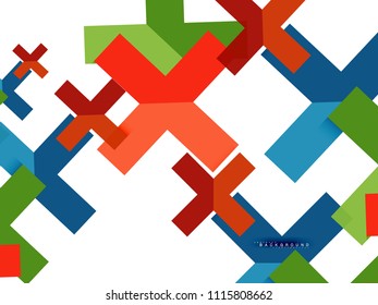 Multicolored abstract geometric shapes, geometry background for web banner, business presentation, ads package, print template, wallpaper