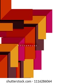 Multicolored abstract geometric shapes, geometry background for web banner, business presentation, ads package, print template, wallpaper