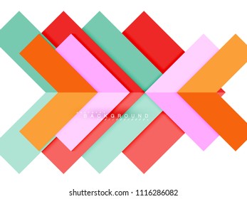 Abstrakte, mehrfarbige geometrische Formen, geometrischer Hintergrund für Webbanner, Geschäftspräsentation, Werbepaket, Druckvorlage, Bildschirmhintergrund