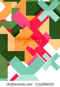Multicolored abstract geometric shapes, geometry background for web banner, business presentation, ads package, print template, wallpaper