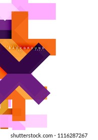 Multicolored abstract geometric shapes, geometry background for web banner, business presentation, ads package, print template, wallpaper