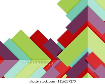 Multicolored abstract geometric shapes, geometry background for web banner, business presentation, ads package, print template, wallpaper