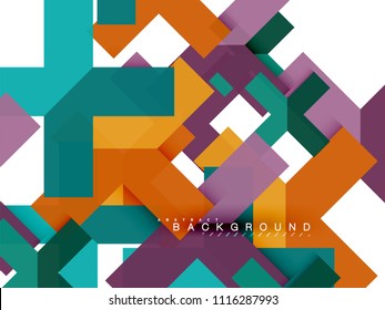 Multicolored abstract geometric shapes, geometry background for web banner, business presentation, ads package, print template, wallpaper