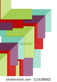 Multicolored abstract geometric shapes, geometry background for web banner, business presentation, ads package, print template, wallpaper