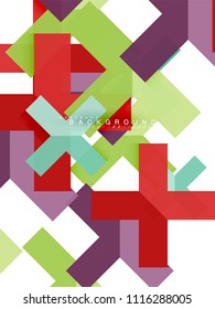Multicolored abstract geometric shapes, geometry background for web banner, business presentation, ads package, print template, wallpaper