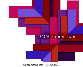 Multicolored abstract geometric shapes, geometry background for web banner, business presentation, ads package, print template, wallpaper