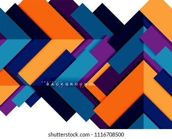 Multicolored abstract geometric shapes, geometry background for web banner, business presentation, ads package, print template, wallpaper