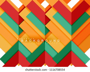 Formas geométricas abstractas multicolores, fondo geométrico para banner web, presentación comercial, paquete de anuncios, plantilla de impresión, fondo de pantalla