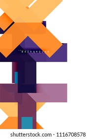 Multicolored abstract geometric shapes, geometry background for web banner, business presentation, ads package, print template, wallpaper