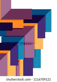 Abstrakte, mehrfarbige geometrische Formen, geometrischer Hintergrund für Webbanner, Geschäftspräsentation, Werbepaket, Druckvorlage, Bildschirmhintergrund