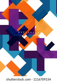 Multicolored abstract geometric shapes, geometry background for web banner, business presentation, ads package, print template, wallpaper