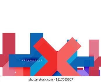 Multicolored abstract geometric shapes, geometry background for web banner, business presentation, ads package, print template, wallpaper