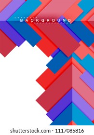 Multicolored abstract geometric shapes, geometry background for web banner, business presentation, ads package, print template, wallpaper