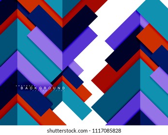Formas geométricas abstractas multicolores, fondo geométrico para banner web, presentación comercial, paquete de anuncios, plantilla de impresión, fondo de pantalla
