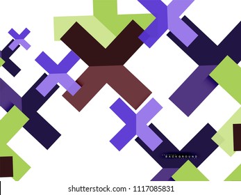 Multicolored abstract geometric shapes, geometry background for web banner, business presentation, ads package, print template, wallpaper