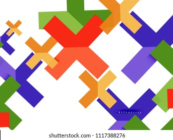 Abstrakte, mehrfarbige geometrische Formen, geometrischer Hintergrund für Webbanner, Geschäftspräsentation, Werbepaket, Druckvorlage, Bildschirmhintergrund