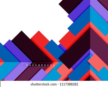 Formas geométricas abstractas multicolores, fondo geométrico para banner web, presentación comercial, paquete de anuncios, plantilla de impresión, fondo de pantalla