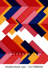Multicolored abstract geometric shapes, geometry background for web banner, business presentation, ads package, print template, wallpaper