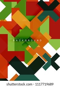 Formas geométricas abstractas multicolores, fondo geométrico para banner web, presentación comercial, paquete de anuncios, plantilla de impresión, fondo de pantalla