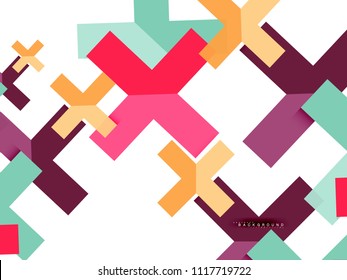 Multicolored abstract geometric shapes, geometry background for web banner, business presentation, ads package, print template, wallpaper