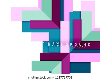 Multicolored abstract geometric shapes, geometry background for web banner, business presentation, ads package, print template, wallpaper