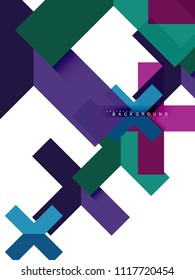 Multicolored abstract geometric shapes, geometry background for web banner, business presentation, ads package, print template, wallpaper