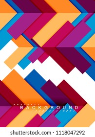 Multicolored abstract geometric shapes, geometry background for web banner, business presentation, ads package, print template, wallpaper