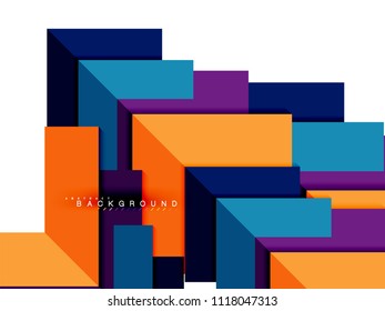 Multicolored abstract geometric shapes, geometry background for web banner, business presentation, ads package, print template, wallpaper
