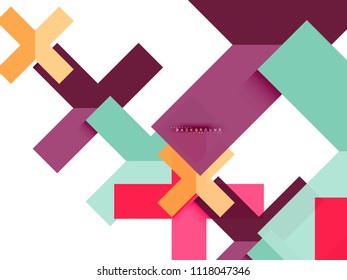 Multicolored abstract geometric shapes, geometry background for web banner, business presentation, ads package, print template, wallpaper