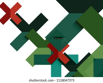 Multicolored abstract geometric shapes, geometry background for web banner, business presentation, ads package, print template, wallpaper