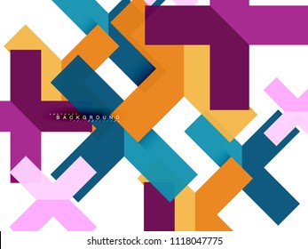 Multicolored abstract geometric shapes, geometry background for web banner, business presentation, ads package, print template, wallpaper