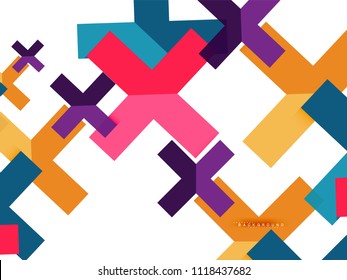 Multicolored abstract geometric shapes, geometry background for web banner, business presentation, ads package, print template, wallpaper