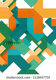 Multicolored abstract geometric shapes, geometry background for web banner, business presentation, ads package, print template, wallpaper