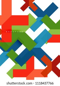 Multicolored abstract geometric shapes, geometry background for web banner, business presentation, ads package, print template, wallpaper