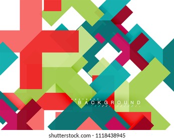 Multicolored abstract geometric shapes, geometry background for web banner, business presentation, ads package, print template, wallpaper