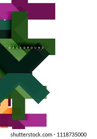 Multicolored abstract geometric shapes, geometry background for web banner, business presentation, ads package, print template, wallpaper