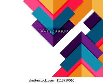Multicolored abstract geometric shapes, geometry background for web banner, business presentation, ads package, print template, wallpaper