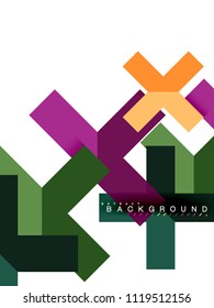 Multicolored abstract geometric shapes, geometry background for web banner, business presentation, ads package, print template, wallpaper