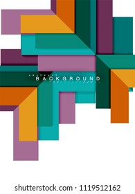 Multicolored abstract geometric shapes, geometry background for web banner, business presentation, ads package, print template, wallpaper