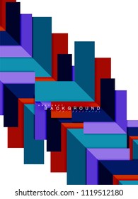 Multicolored abstract geometric shapes, geometry background for web banner, business presentation, ads package, print template, wallpaper