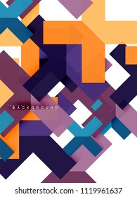 Multicolored abstract geometric shapes, geometry background for web banner, business presentation, ads package, print template, wallpaper