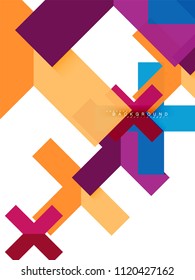 Multicolored abstract geometric shapes, geometry background for web banner, business presentation, ads package, print template, wallpaper