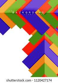 Multicolored abstract geometric shapes, geometry background for web banner, business presentation, ads package, print template, wallpaper