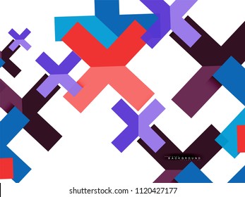 Multicolored abstract geometric shapes, geometry background for web banner, business presentation, ads package, print template, wallpaper